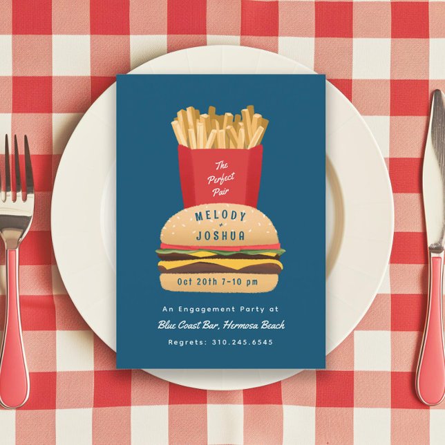 Invitación Hamburguesa y Fries Perfecta Ducha Pareja (Subido por el creador)