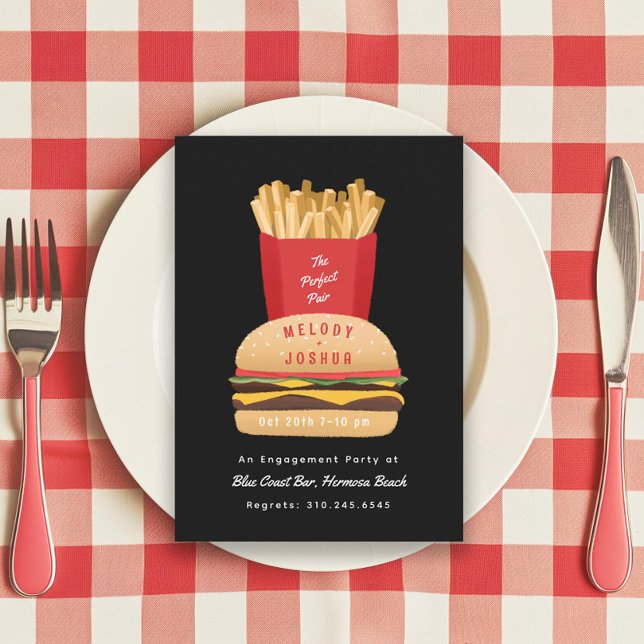 Invitación Hamburguesa y Fries Perfecta Ducha Pareja (Subido por el creador)