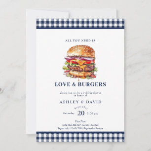 Invitación Hamburguesas  BBQ   Fiesta de parejas