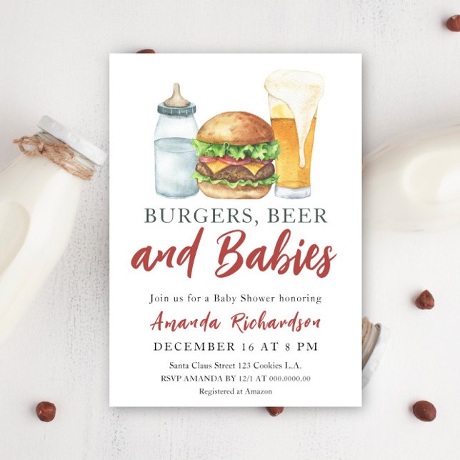 Invitación Hamburguesas, CERVEZA y Bebé - Baby Shower (Subido por el creador)