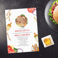 Hamburguesas y botellas Baby Shower Hamburger