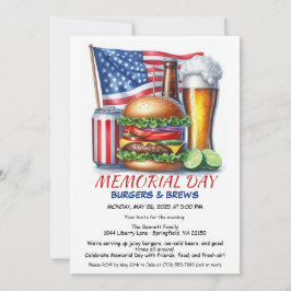 Invitación Hamburguesas y brechas conmemorativas | Fiesta BBQ