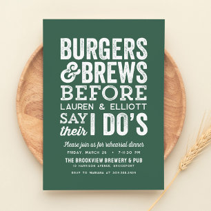 Invitación Hamburguesas y cervezas antes de los verdes pre-ma