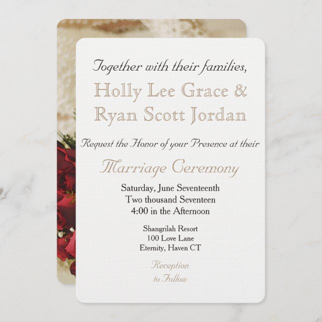 Invitación HAMbyWhiteGlove- Invitación/Sobre Novia Rosa (Anverso / Reverso)