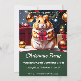 Invitación Hámster con Fiesta de Navidades de regalo