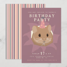Hámster de cumpleaños adorable en tonos suaves