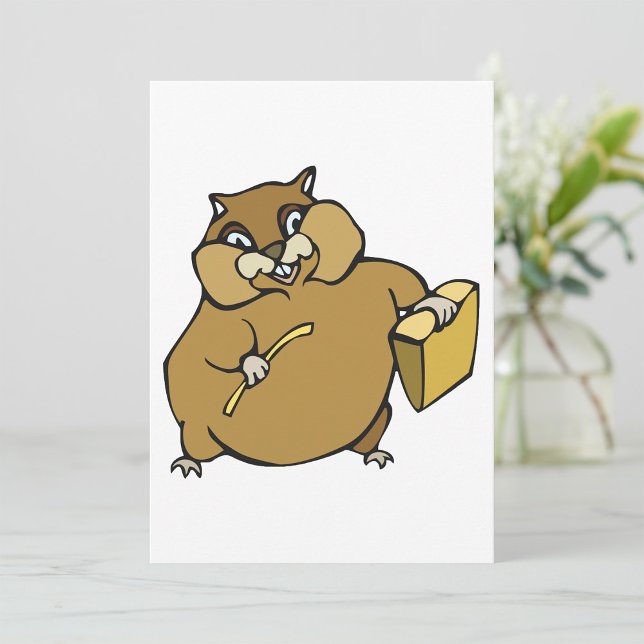 Invitación Hámster de dibujos animados marrón con queso (Subido por el creador)