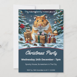 Invitación Hamster With Gifts Christmas Party