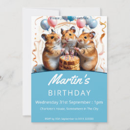 Invitación Hamsters Birthday Party