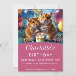 Invitación Hamsters Birthday Party