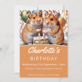 Invitación Hamsters Birthday Party