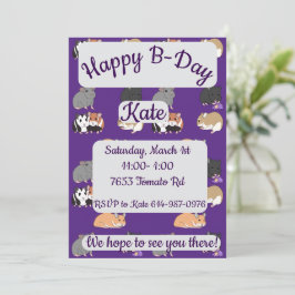 Invitación Hamsters Happy Birthday