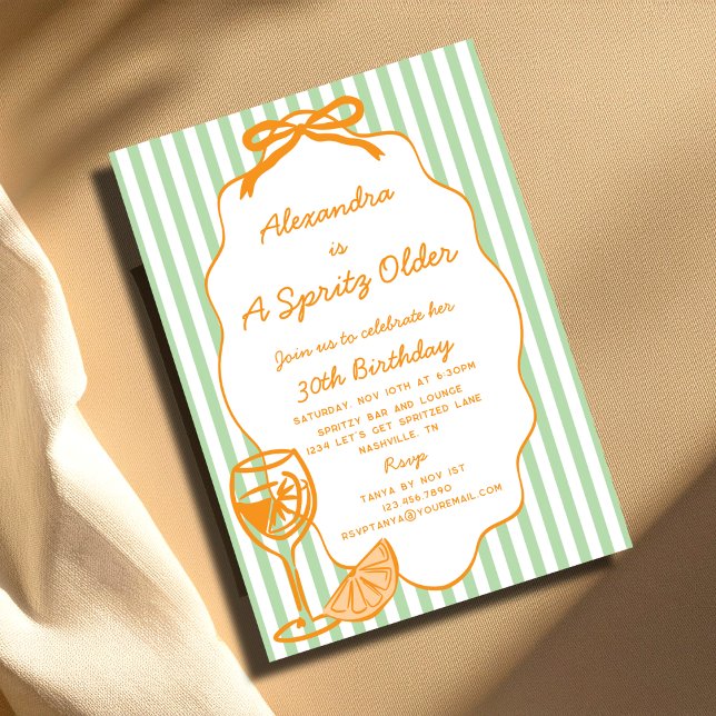 Invitación Hand Dibujó Un Spritz Aperol Spritz Cumpleaños (Subido por el creador)