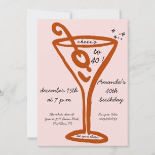 Invitación Hand Drawn 40° cumpleaños