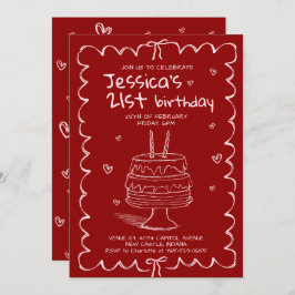 Invitación Hand Drawn Adult Scribble Birthday 