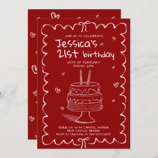 Invitación Hand Drawn Adult Scribble Birthday 