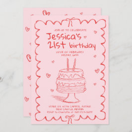 Invitación Hand Drawn Adult Scribble Birthday 
