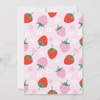 Invitación Hand-Drawn Aesthetic Strawberry Seamless Pattern 