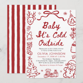 Invitación Hand Drawn Baby It's Cold Outside Baby Shower