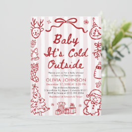 Invitación Hand Drawn Baby It's Cold Outside Baby Shower