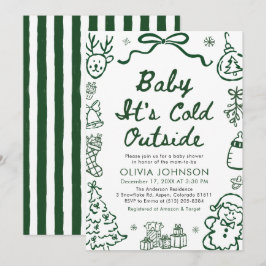 Invitación Hand Drawn Baby It's Cold Outside Baby Shower