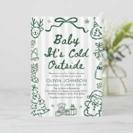 Invitación Hand Drawn Baby It's Cold Outside Baby Shower