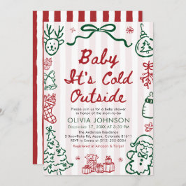 Invitación Hand Drawn Baby It's Cold Outside Baby Shower