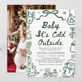 Invitación Hand Drawn Baby It's Cold Outside Baby Shower