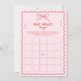 Invitación Hand Drawn Bow Christmas Baby Shower Bingo Game
