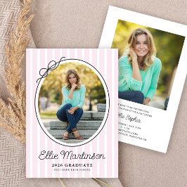 Invitación Hand Drawn Bow Photo Graduation Party Invitation