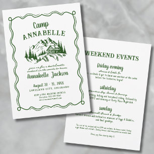 Invitación Hand Drawn Camp Bachelorette Party