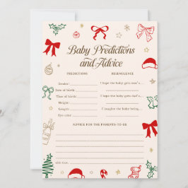 Invitación Hand Drawn Christmas Baby Shower Predictions Game