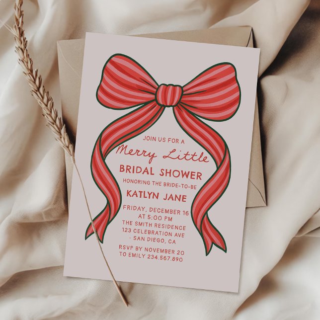 Invitación Hand Drawn Coquette Christmas Bridal Shower  (Subido por el creador)