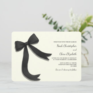 Invitación Hand drawn Elegant Black Bow - Modern Minimalist