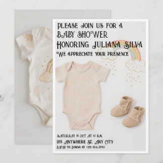 Invitación Hand-Drawn Fox and Mushroom Woodland Baby S