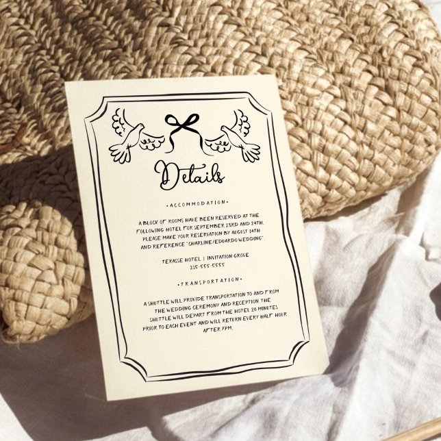 Invitación Hand drawn Funky Doodle Wedding Details (Subido por el creador)