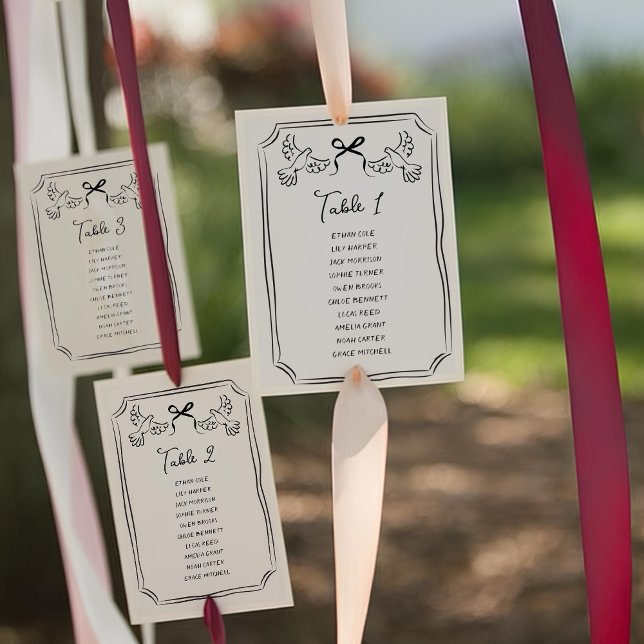 Invitación Hand drawn Funky Doodle Wedding Table Seating (Subido por el creador)