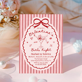 Invitación Hand Drawn Galentines Girls Night Party Invitation