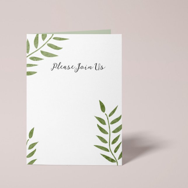 Invitación Hand-drawn green artistic leaf branch (Subido por el creador)