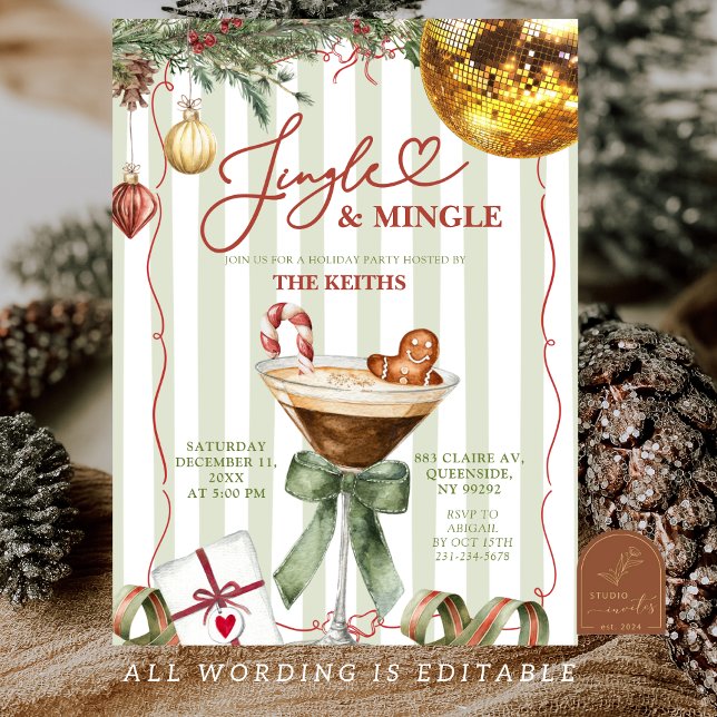 Invitación Hand Drawn Jingle and Mingle Christmas Party (Subido por el creador)