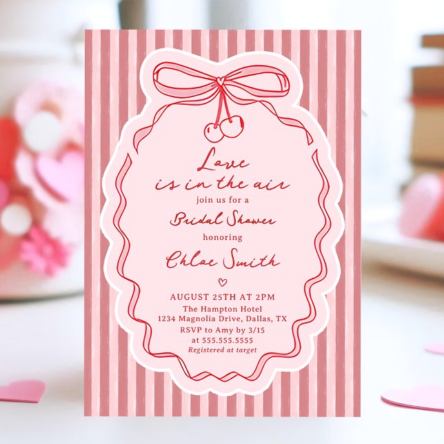 Invitación Hand Drawn Love Is In The Air Bow Bridal Shower (Subido por el creador)