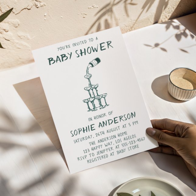 Invitación Hand Drawn Minimalist Baby Shower Party  (Subido por el creador)