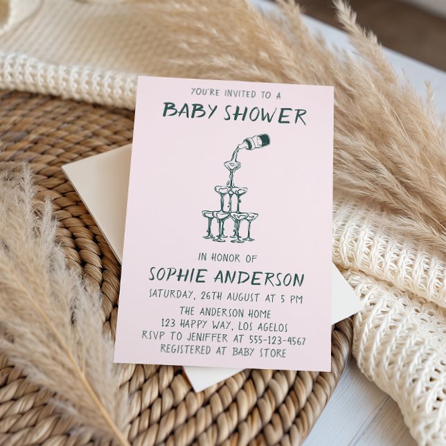 Invitación Hand Drawn Minimalist Baby Shower Party  (Subido por el creador)