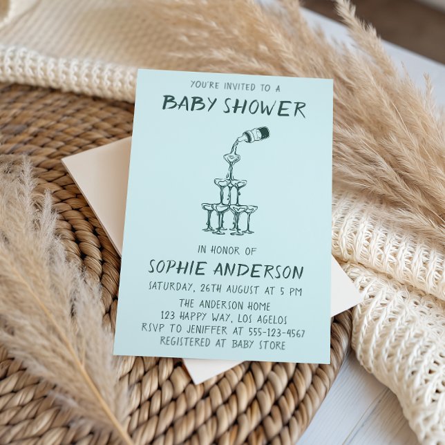 Invitación Hand Drawn Minimalist Baby Shower Party  (Subido por el creador)