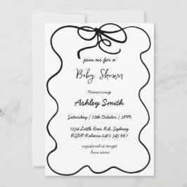 Invitación hand drawn ribbon baby shower.