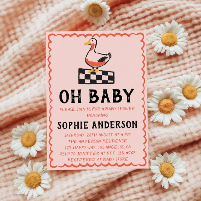 Invitación Hand Drawn Rustic Goose Oh Baby Shower (Subido por el creador)