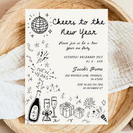 Invitación  Hand Drawn scribble New Year’s Eve Party