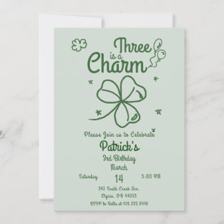 Invitación Hand Drawn Shamrock Any Age Birthday
