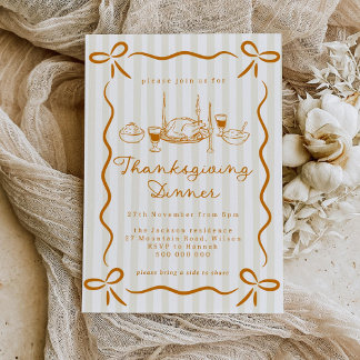 Invitación Hand Drawn Thanksgiving Dinner Invitation