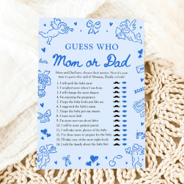 Invitación Hand Drawn Valentine Guess Who Mom or Dad Game